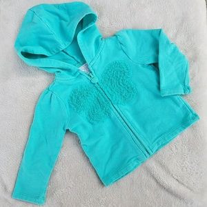 Teal Tulle Butterfly Hoodie Jacket Heart Pull